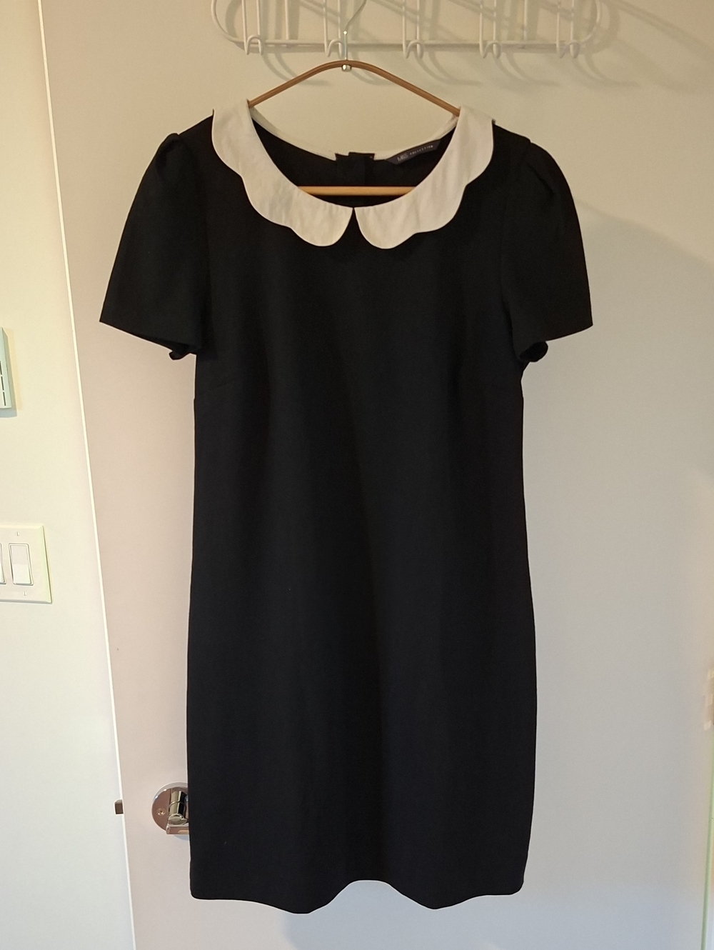 M&S Wednesday Addams/Goth Black Dress w/ White Peter Pan Collar (UK 10/US 8)